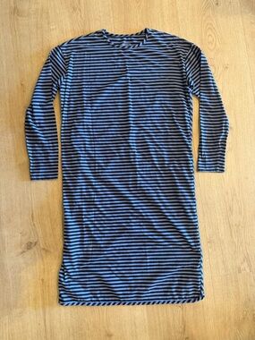 Haven Well Within Organic Cotton Striped Long Sleeve Midi T-Shirt Dress Small